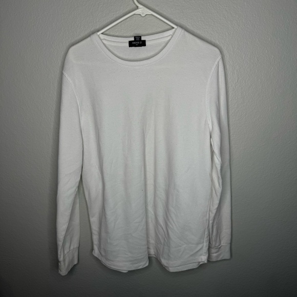 Forever 21 Men’s Long Sleeve White Shirt Size Medium - Picture 2 of 4